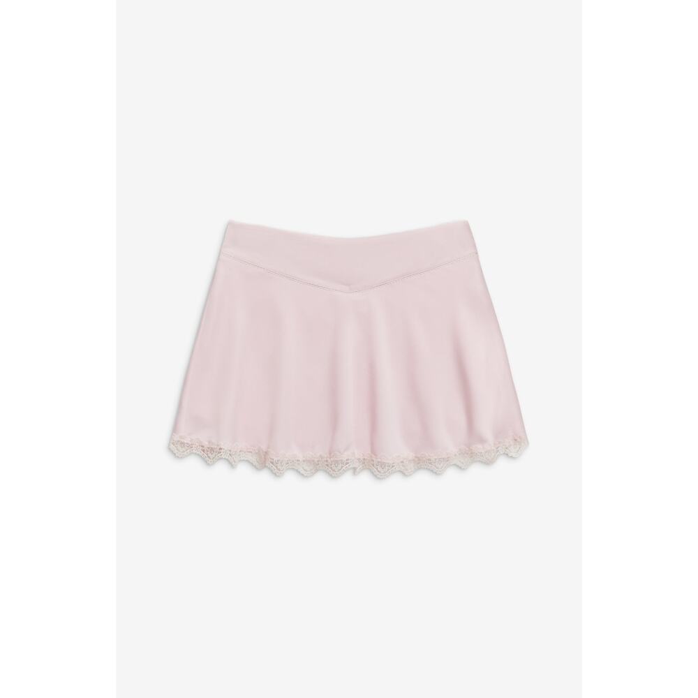 Frankies Bikinis Angeline Satin Mini Skirt Pink (M, NWT)